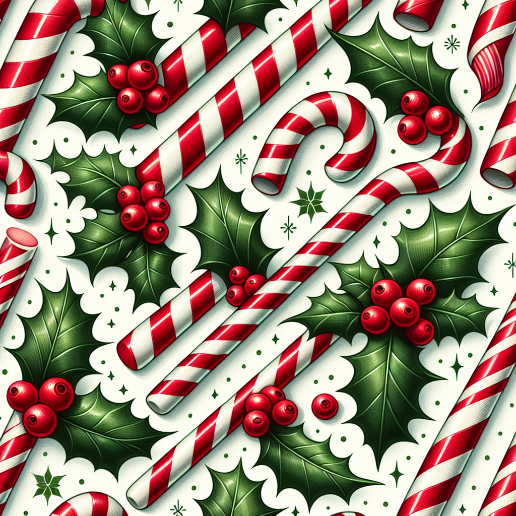 Candy Cane Holly Stripes