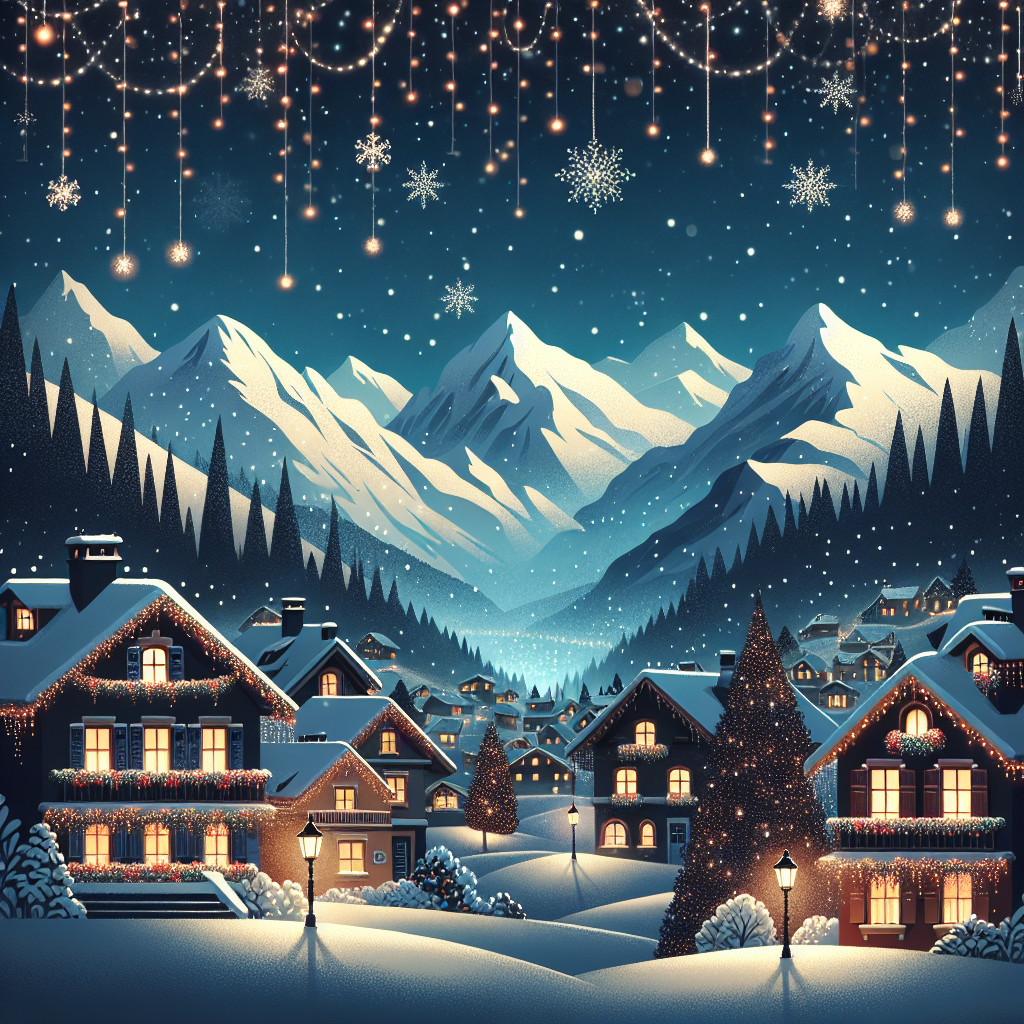 Alpine Village Christmas Banner